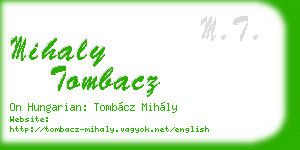 mihaly tombacz business card