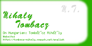 mihaly tombacz business card